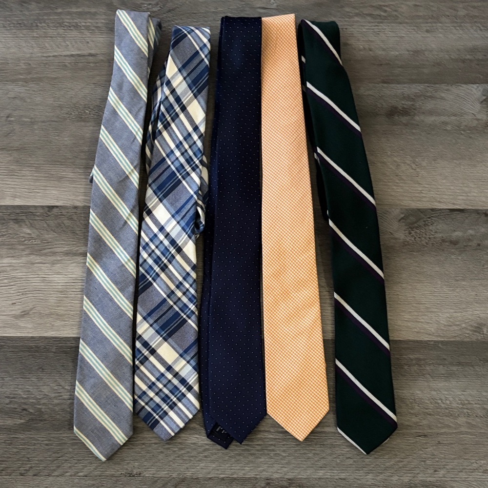 J. Crew Men's Tie Collection - Gray, Blue, Orange, Green